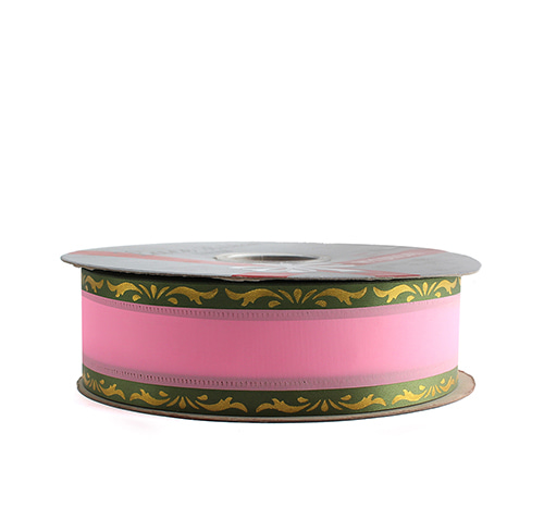 금박공단 (핑크 카키) 3cm x 40yd (약 36.5m) (총너비: 4.8cm, 컴퓨터전용)