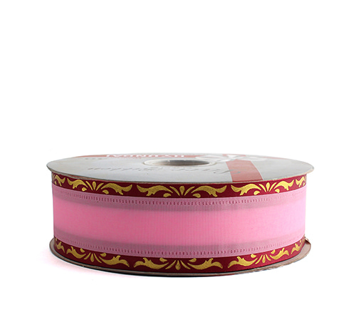금박공단 (핑크 체리) 3cm x 40yd (약 36.5m) (총너비: 4.8cm, 컴퓨터전용)