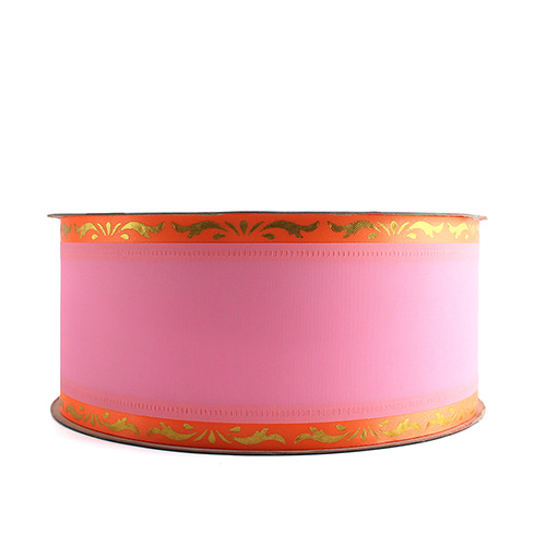 금박공단 (핑크 오렌지) 6cm x 40yd (약 36.5m) (총너비: 7.8cm, 컴퓨터전용)