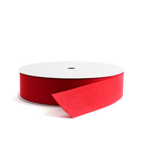 크리스탈 쉬폰 리본끈 2.5cm  x 10yd (약 9.1M) 7 (빨강)