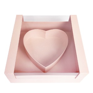 투명 이너 하트 박스 (핑크) 꽃박스